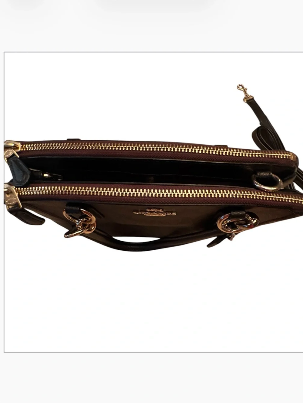 Coach Christie Carryall in signature brown and black monogram